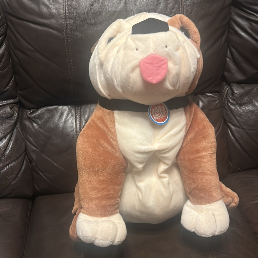 Dave and Buster’s | Brown and Cream Bulldog Plushie - Picture 3 of 5
